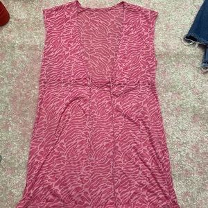 PINK ZEBRA PRINT COVER-UP TOP